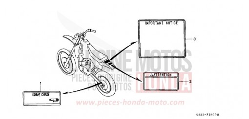 CAUTION LABEL CR80RL de 1990